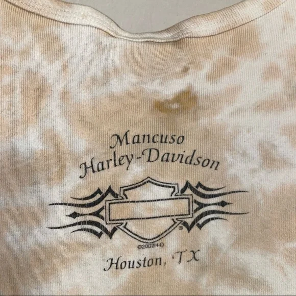 Harley-Davidson Womens Beige‎ Green Orange Tie-die Tank Top Size M - Picture 5 of 7